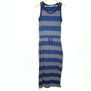 Gap blue and white striped casual swim cover shift maxi dress size medium M B157